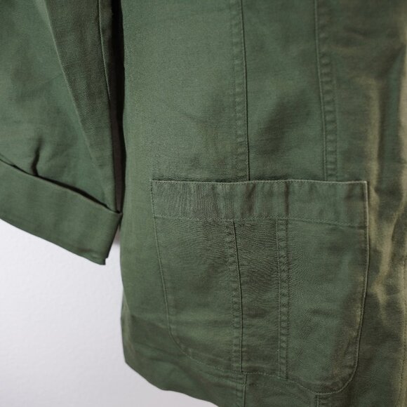 Coldwater creek green linen cargo jacket size 14 Nwts - Picture 4 of 5